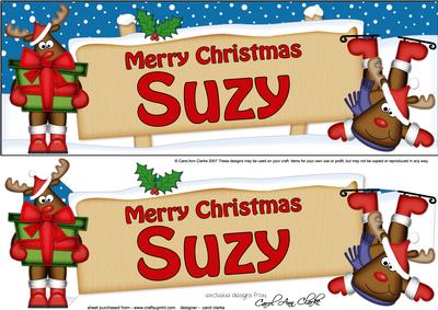 Xmas Suzy Rudolph Signpost Lge Dl Decoupag