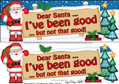 Xmas Dear Santa  -  Signpost Lge Dl Easicut Decoupage