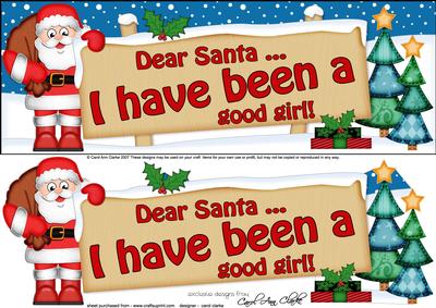 Xmas Dear Santa  -  Signpost Lge Dl Easicut Decoupage
