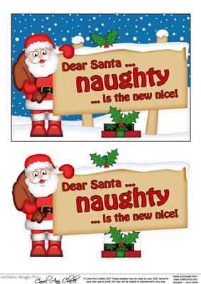 Xmas Dear Santa  -  Signpost 5x7 Easicut Decoupage