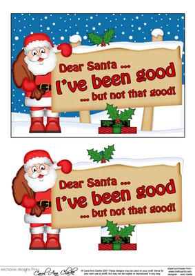 Xmas Dear Santa  -  Signpost 5x7 Easicut Decoupage