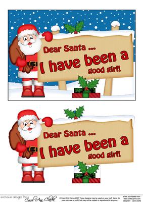 Xmas Dear Santa  -  Signpost 5x7 Easicut Decoupage