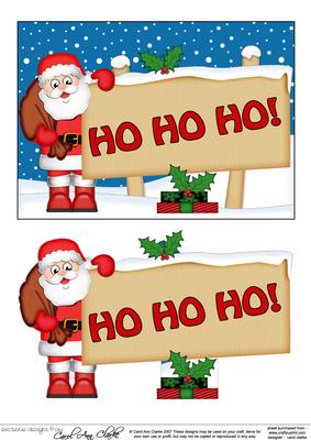 Xmas Dear Santa  -  Signpost 5x7 Easicut Decoupage