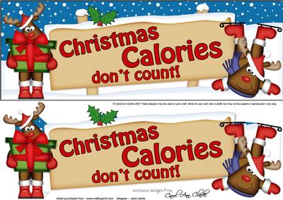 Xmas Rudolph Calories Signpost Lge Dl Easicut Decoupage