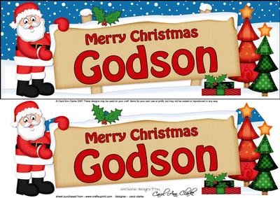 Xmas Godson Santa Signpost Lge Dl Decoupage