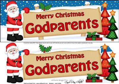 Xmas Godparents Santa Signpost Lge Dl Decoupage