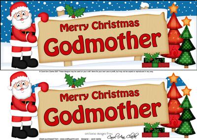 Xmas Godmother Santa Signpost Lge Dl Decoupage