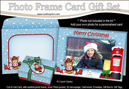 Xmas Gigi Horse Easicut Photo Frame Card Gift Set