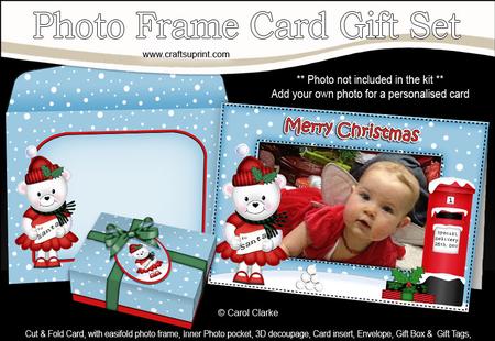 Xmas Teddy Tess's Letter Easicut Photo Frame Card Gift Set