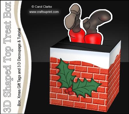 3D Santa Got Stuck Shaped Top Gift Box Mini Kit