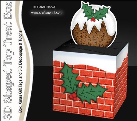 3D Xmas Pudding Shaped Top Gift Box Mini Kit