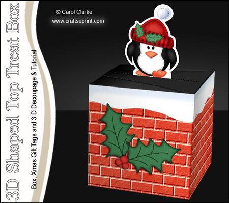 3D Xmas Penguin Shaped Top Gift Box Mini Kit