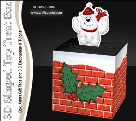 3D Xmas Ben Polar Bear Shaped Top Gift Box Mini Kit