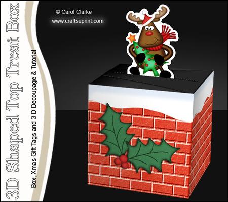 3D Xmas Rudolph's Reehaped Top Gift Box Mini Kit