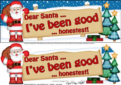 Xmas Dear Santa  -  Signpost Lge Dl Easicut Decoupage