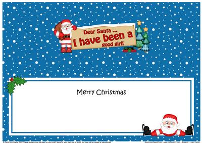 Xmas Dear Santa  -  Signpost Lge Dl Matching Insert