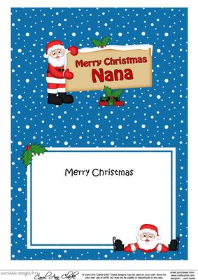 Xmas Nana Santa Signpost 5x7 Matching Insert