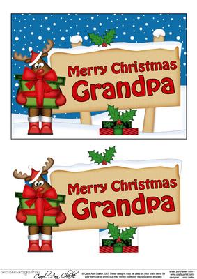 Xmas Grandpa Rudolph Signpost 5x7 Easicut Decoupage