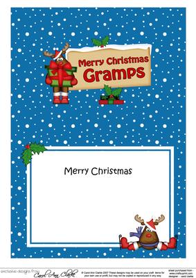 Xmas Gramps Rudolph Signpost 5x7 Matching Insert