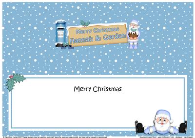 Xmas Hannah & Gordon Santa Signpost Lge Dl Insert