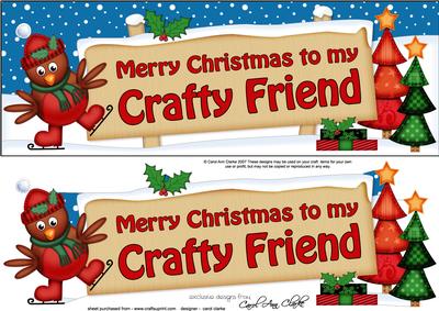 Xmas My Crafty Friend Robin Signpost Lge Dl Decoupage
