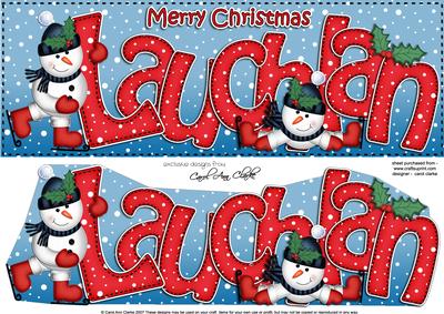 Xmas Lauchlan Snowmen Large Dl & 3D Decoupage