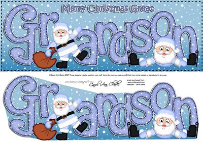 Xmas Great Grandson Santa Large Dl & 3D Decoupage