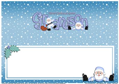 Xmas Great Grandson Santa Matching Large Dl Insert