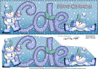 Xmas Cole Snowmen Large Dl & 3D Decoupage