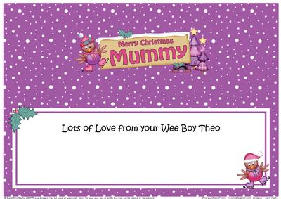 Xmas Mummy Robin Signpost Large Dl Matching Insert