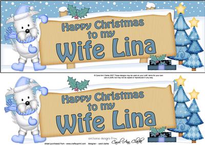 Xmas Wife Lina Westie Signpost Large Dl Easicut 3D Decoupage