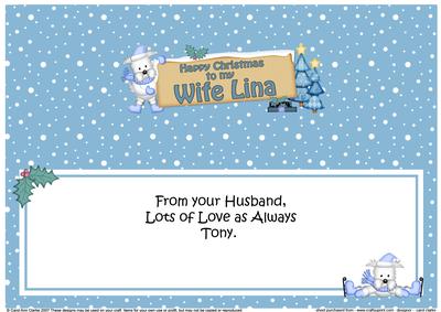 Xmas Wife Lina Westue Dog Signpost Large Dl Matching Insert