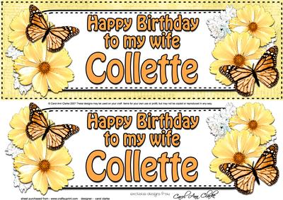 Large Dl Birthday Wife Collette Floral Butterflies 3D Decoup