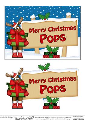 Xmas Pops Rudolph Signpost 5x7 Easicut Decoupage