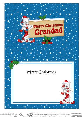 Xmas Grandad Westie Dog Signpost 5x7 Matching Insert