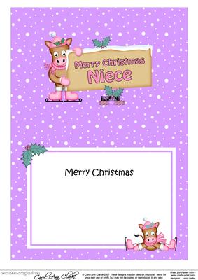 Xmas Niece Gigi Horse Signpost 5x7 Matching Insert
