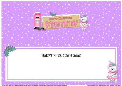Xmas Mammy Teddy Tess Signpost Large Dl Insert