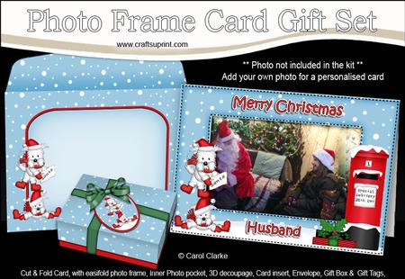 Xmas Westies Husband Easicut Photo Frame Card Gift Set
