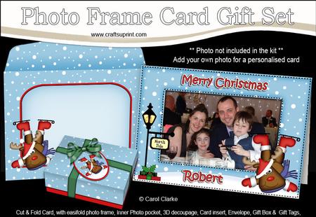 Xmas Robert Rudolph Easicut Photo Frame Card Gift Set