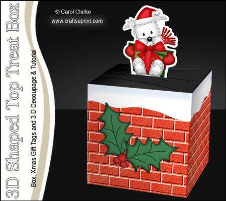 3D Xmas Westie Dog Shaped Top Gift Box Mini Kit