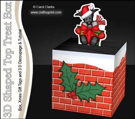 3D Xmas Scottie Dog Shaped Top Gift Box Mini Kit