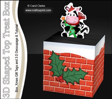 3D Xmas Milly Moo Cow Shaped Top Gift Box Mini Kit
