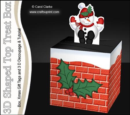 3D Xmas Snowman Shaped Top Gift Box Mini Kit