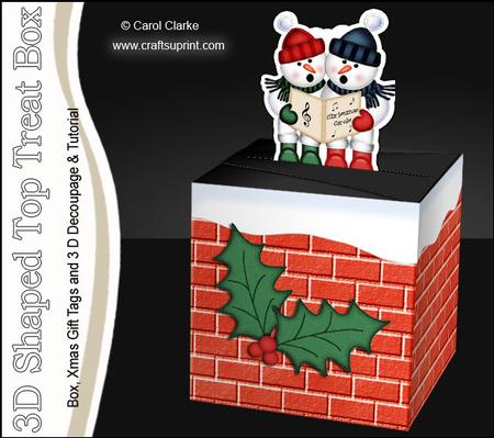3D Xmas Singing Snowmen Shaped Top Gift Box Mini Kit