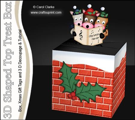 3D Xmas Singing Horses Shaped Top Gift Box Mini Kit