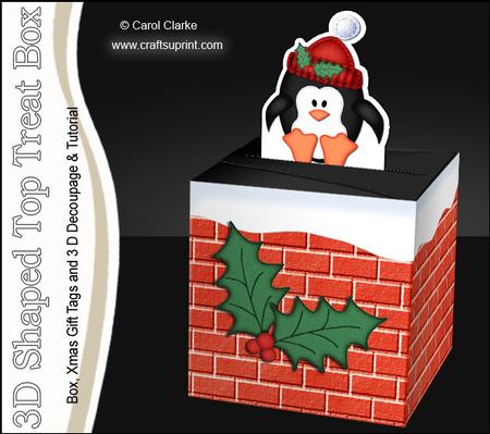 3D Xmas Little Penguin Shaped Top Gift Box Mini Kit
