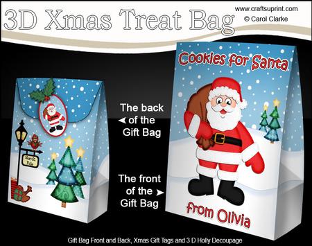 3D Xmas Cookies 4 Santa from Olivia Large Gift Bag Mini Kit