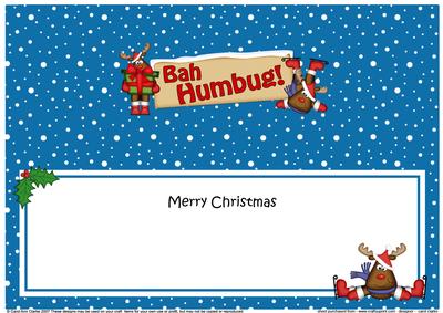 Xmas Rudolph Bah Humbug! Signpost Lge Dl Matching Insert