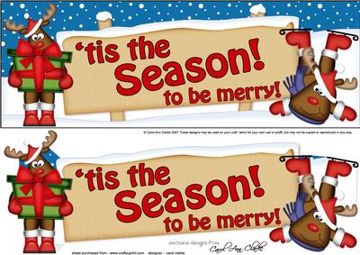 Xmas Rudolph Tis the Season! Signpost Lge Dl Decoupage