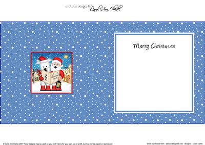 Xmas Singing Westie & Santa Merry Carollers Square Insert